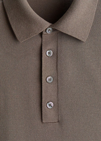 Темно-бежевая футболка-поло для мужчин H&M