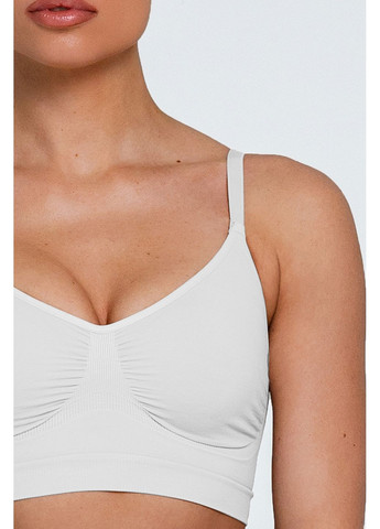 Белый бюстгальтер-топ с мягкой чашкой без косточек bra shapewear Giulia микрофибра