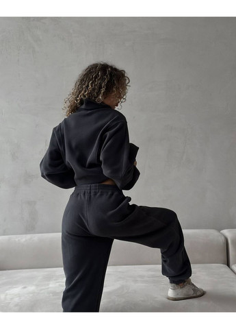 Жіночий теплий костюм на змiйцi графiтового кольору 35134 Fashion (363022099)