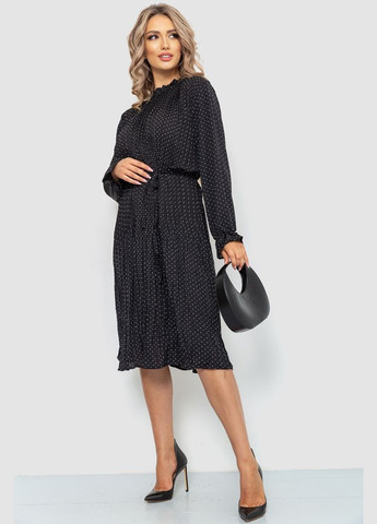 Чорна святковий сукня вільного крою шифонова Ager з малюнком