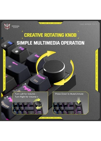 Клавіатура Type-C With RGB Wired Mechanical Keyboard 82 Keys G52 |ENG Layouts| Onikuma (396189207)