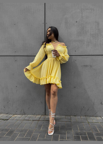 Желтое кэжуал платье N.Family однотонное