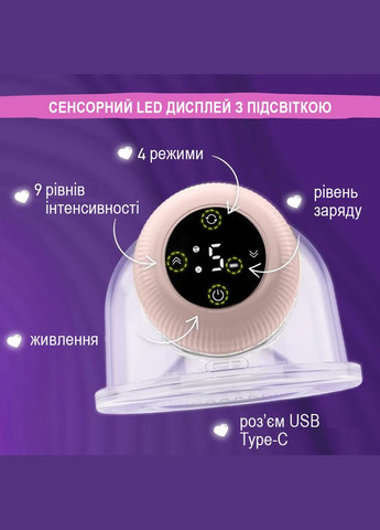 ПОДАРУНОК на вибір + Молоковідсмоктувач акумуляторний, електричний, двохфазний On-the-Go з функцією масажу та стимуляцією No Brand (300572960)