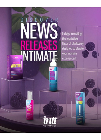 Рідкий вібратор Vibration Blackberry з ароматом ожини, 15 мл Intt (363980410)