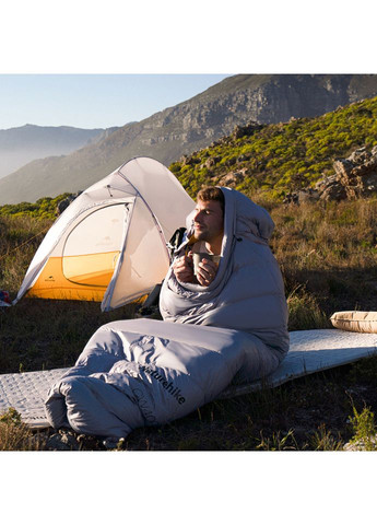 Спальник з натуральним пухом CW700 CNK2450WS048, p-р L, жовто-сірий Naturehike (353503803)