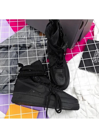 Черные летние кроссовки nike special fled air force 1 black найк аир форс No Brand