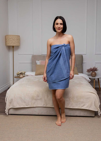 Рушник банний махровий 140х70 см Homedec однотонний індиго