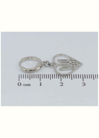 Сережки Родій підвіски на колечках "Герб України в сердечку" (162189) Xuping Jewelry (356459050)