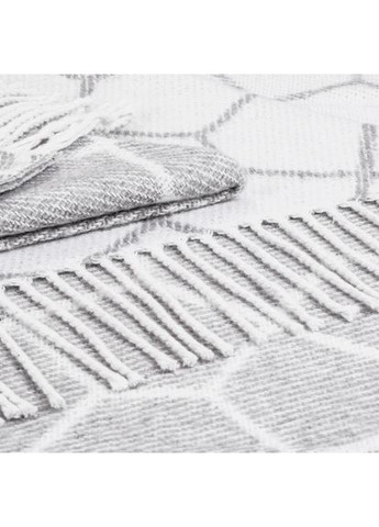 Плед хлопковый Паутина светлая 4088 140х200 см светло-серая Love You (364759446)