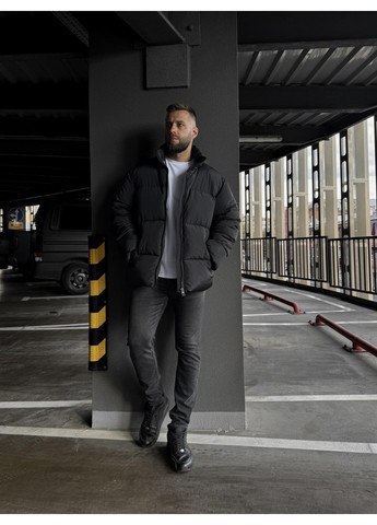 Черная зимняя зимняя куртка на пуху No Brand