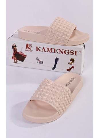 Бежевые шлепанцы женские бежевые Kamengsi