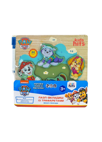 Дерев'яна головоломка з трафаретами та дошкою Щенячий патруль Kids Hits - No Brand KH20/063 (371928116)