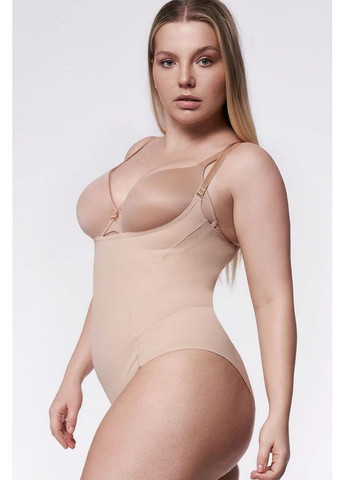 Бесшовное корректирующее боди без чашек Julimex 219 Basic beige (361311443)