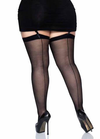 Прозрачные чулки со швом Sheer backseam stockings Black plus size - CherryLove Leg Avenue (282964977)