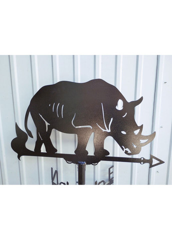 Флюгер на дом Носорог, флюгер на крышу из металла 3 мм. No Brand (368896289)