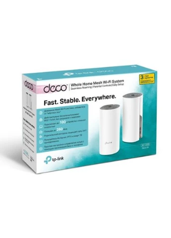 Система WiFi-Mesh Deco E4 AC1200, 2xFE LAN/WAN, 2мод TP-Link (398830066)