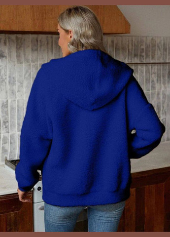 Синя жіноча куртка бомбер колір електрик р.50/52 442437 New Trend