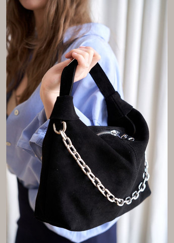 Жіноча сумка з плечовим ременем і декоративним ланцюжком чорна "Селена" WeLassie (322503304)