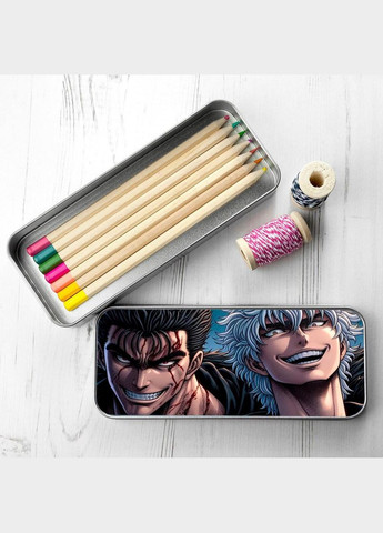 Органайзер для канцелярских принадлежностей металлический, кейс для мелочей Аниме Берсерк #003 7*18 см Silver No Brand (309153632)