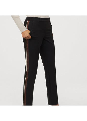 Черные праздничный, повседневный демисезонные прямые брюки H&M