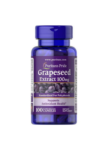 Экстракт Виноградной Косточки Grapeseed Extract 100 мг Puritans Pride (296655722)