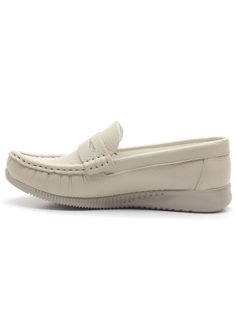 Бежевые мокасины женские из натуральной толстой кожи флотар Zlett