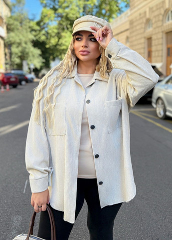 Жіноча вельветова сорочка оверайз з подовженою спинкою No Brand (361044205)