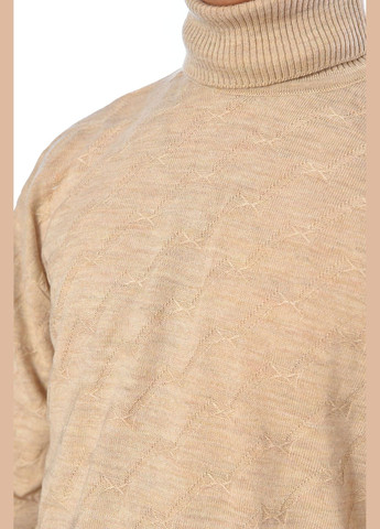 Бежевый демисезонный свитер мужской однотонный бежевого цвета пуловер Let's Shop