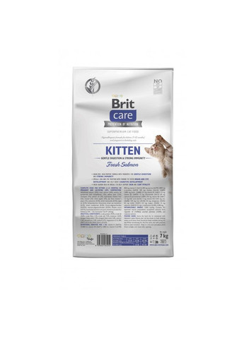 Сухой корм Cat by Nutrition Kitten Gentle Digestion Strong Immunity для котят, с лососем, 7 кг Brit Care (345743470)