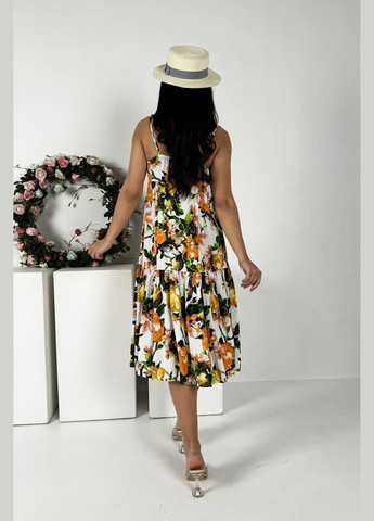 Летний женский нежный модный сарафан меди в принт INNOE в цветочек