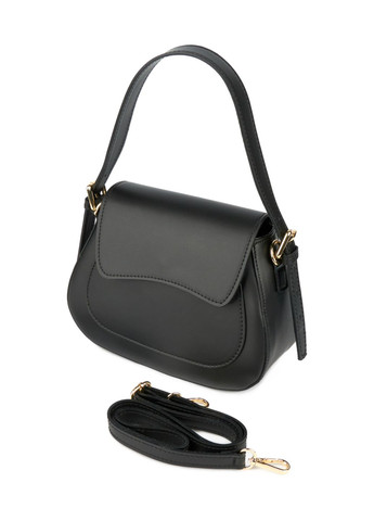 Сумка на плече класична жіноча натуральна шкіра чорна Fior Di Loto (371884224)