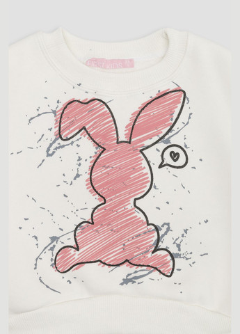 First Kids свитшот для девочки цвет молочный cb-00261434 молочный футер