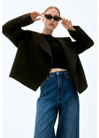 Жіночий фетровий піджак з шалевим коміром Н&М (57672) XS Чорний H&M (303549030)