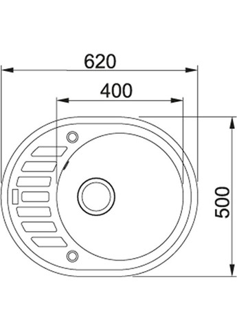 Мийка кухонна Ronda, фраграніт, овал, з крилом, 620х500х200мм, чаша - 1, накладна, ROG 611-62, FRANKE (314931981)