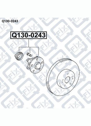 Ступица передняя Q130-0243 LS 2000-2006 43550-50011 Q-FIX (345737148)