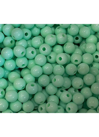 Бусины (акриловые, круглые) Ø6 мм, цвет-светло-бирюзовый, арт 017830, упаковка ≈20 грамм (примерно 180-190 ш) No Brand (319159015)