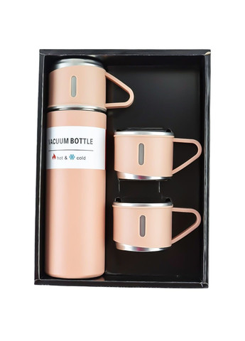 Набор термос и 3 чашки 500 мл с вакуумной изоляцией в красивом подарочном пакете разные цвета Unique (365877065)