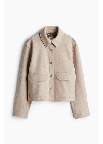 Бежевый женский пиджак на пуговицах спереди H&M однотонный - всесезон