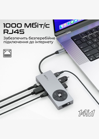 USB-хаб ComandHub-Pro USB Type-C Grey Promate (347586190)