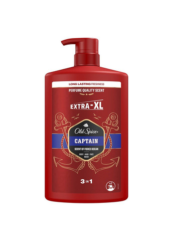 Гель для душу + шампунь 3-в-1 Captain 1000 мл Old Spice (304559067)