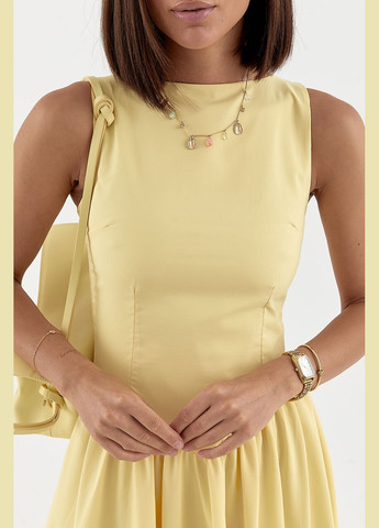 Желтое пышное платье с корсетным верхом Lurex