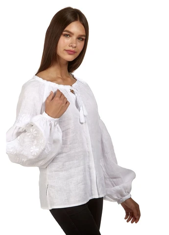 Біла жіноча біла блуза, з білою вишивкою white ukr-5155 ukrglamour УкрГламур (388115551)