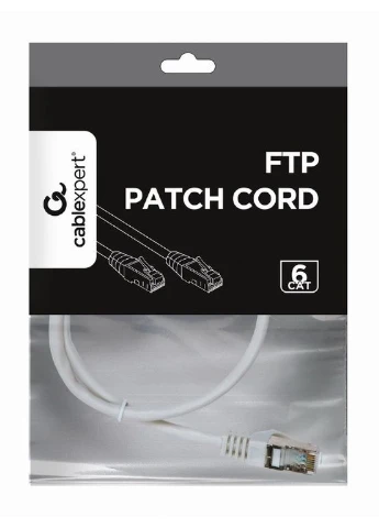 Патч-корд (PP6-0.5M/W) FTP, литий, 50u "штекер із засувкою, 0.5 м, білий Cablexpert (354742188)