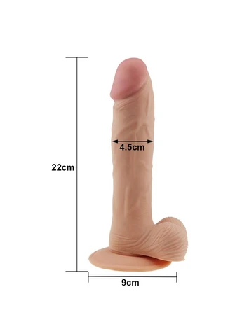 Фалоімітатор з мошонкою Dildo The Ultra Soft Dude 9,0 Lovetoy (282850662)