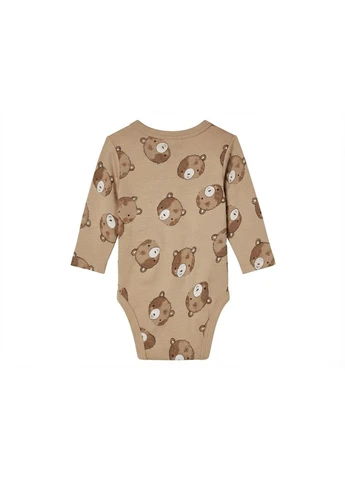 Боді з довгими рукавами для хлопчика Ecoprint 479299 коричневий Lupilu (402704634)