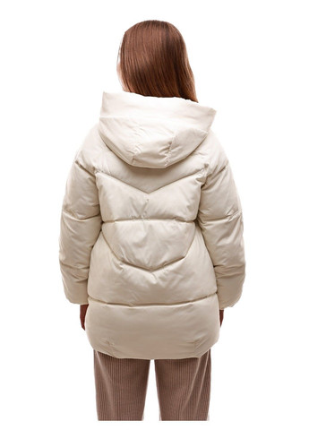 Молочна зимня куртка зимова жіноча No Brand