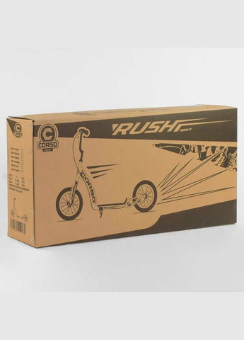 Самокат дитячий надувні колеса 12+ ручне переднє гальмо Black (86791) Corso (340910569)