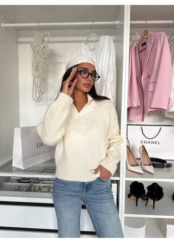 Молочный свитер поло Україна