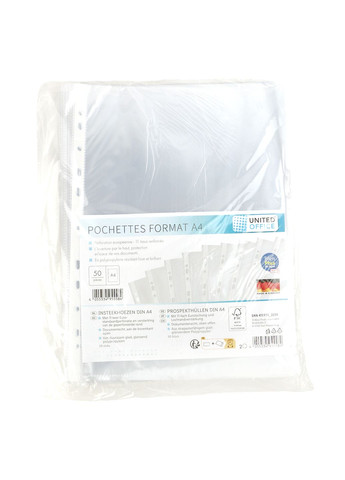 Файли А4 50 шт прозорий United Office (354832916)