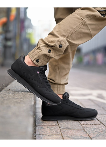 Чорні Осінні чоловічі кросівки демісезонні чорні з чорною підошвою Freedom